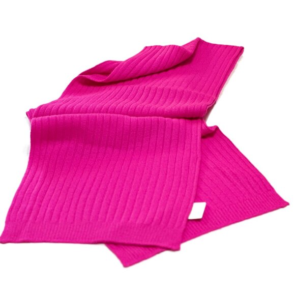 Talbots 100% Cashmere Rib Knit Scarf – Neon Pink, NWT - Picture 1 of 4